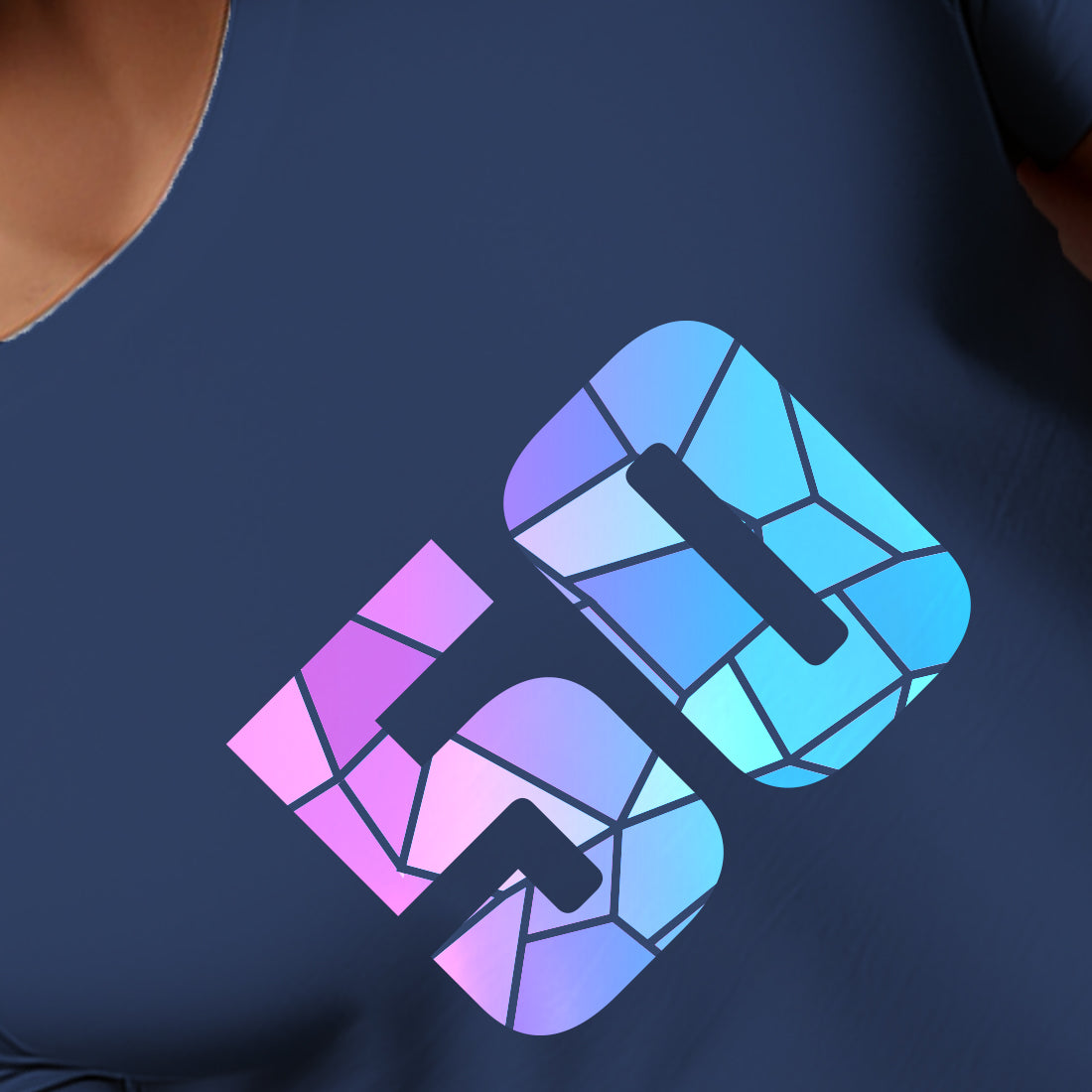50 Number Men Unisex T-Shirt | Custom Number Graphic Tee (Navy Blue)