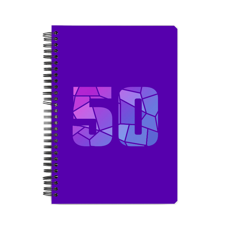 50 Number Notebook (Purple, A5 Size, 100 Pages, Ruled, 6 Pack)