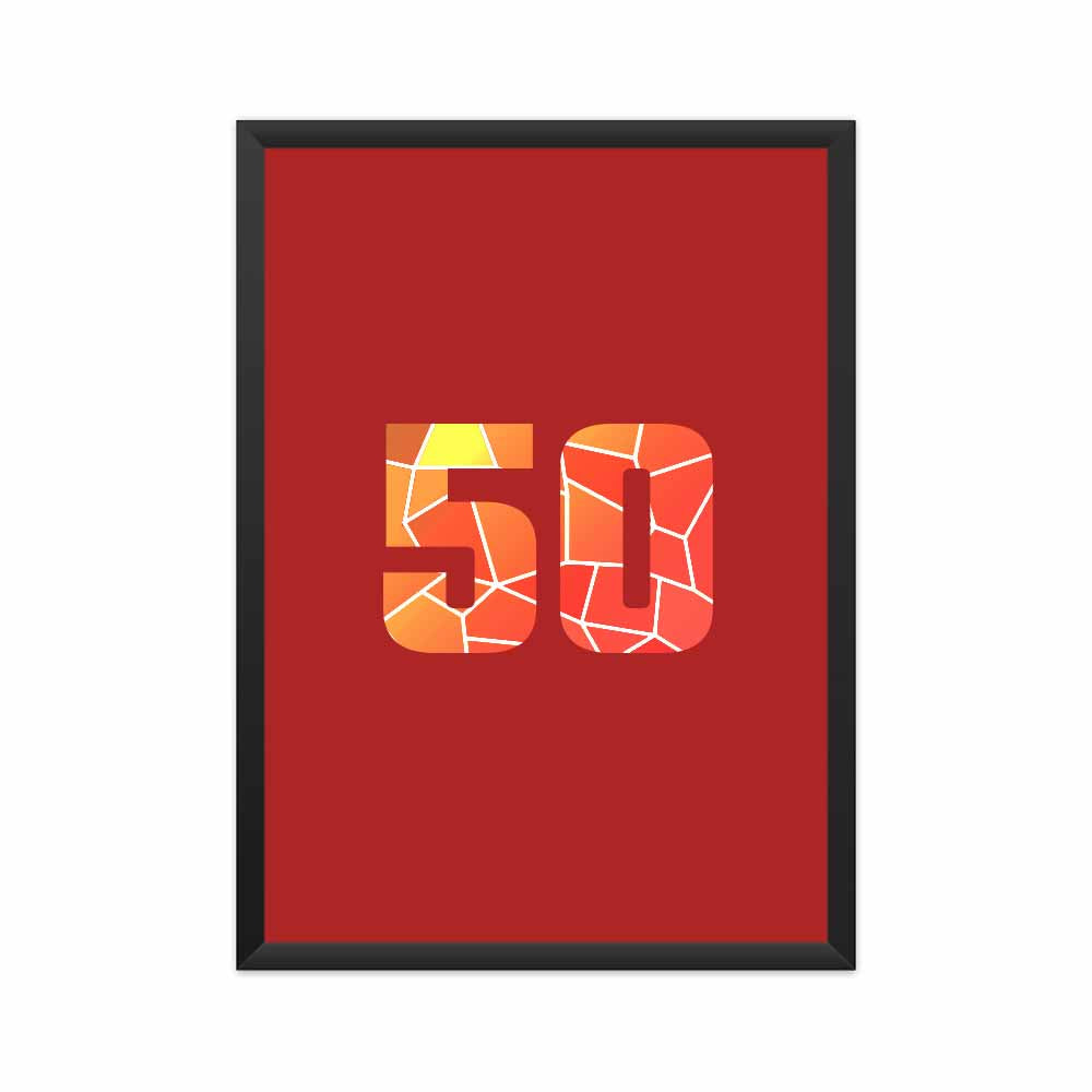 50 Number Framed Poster