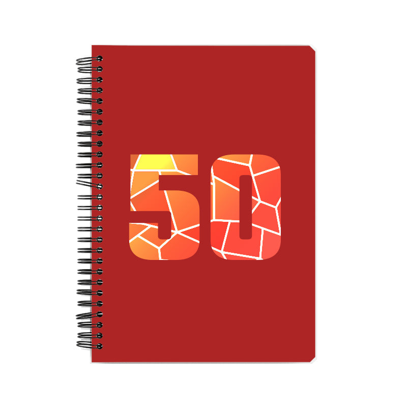 50 Number Notebook (Red, A5 Size, 100 Pages, Ruled, 6 Pack)