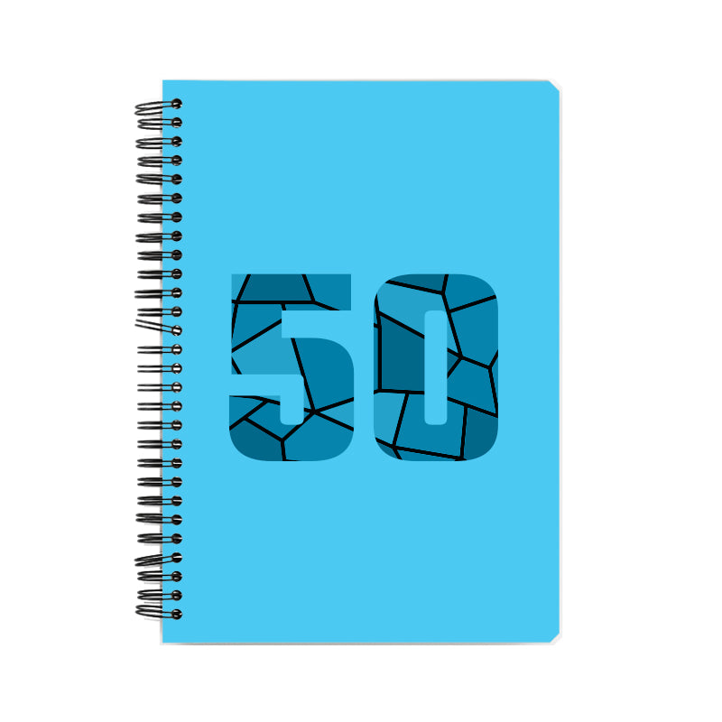 50 Number Notebook (Sky Blue, A5 Size, 100 Pages, Ruled, 6 Pack)