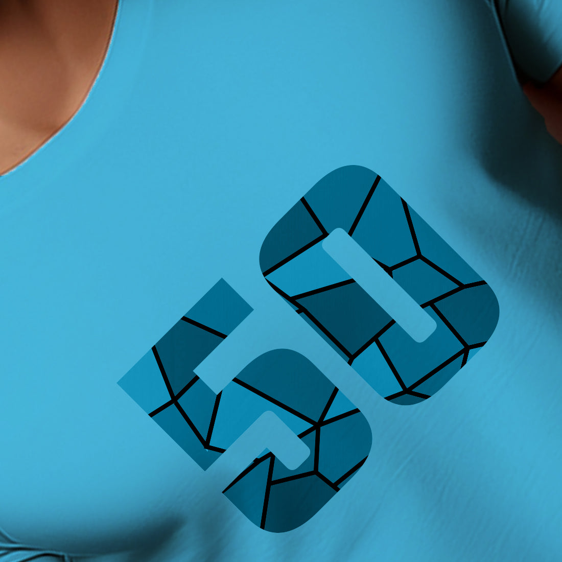 50 Number Men Unisex T-Shirt | Custom Number Graphic Tee (Sky Blue)