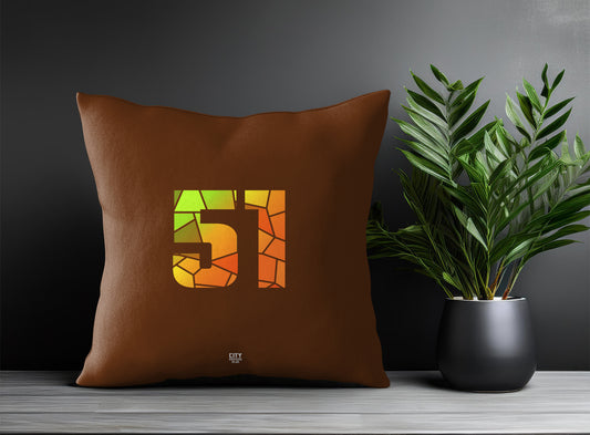 51 Number Pillow Case (Brown)