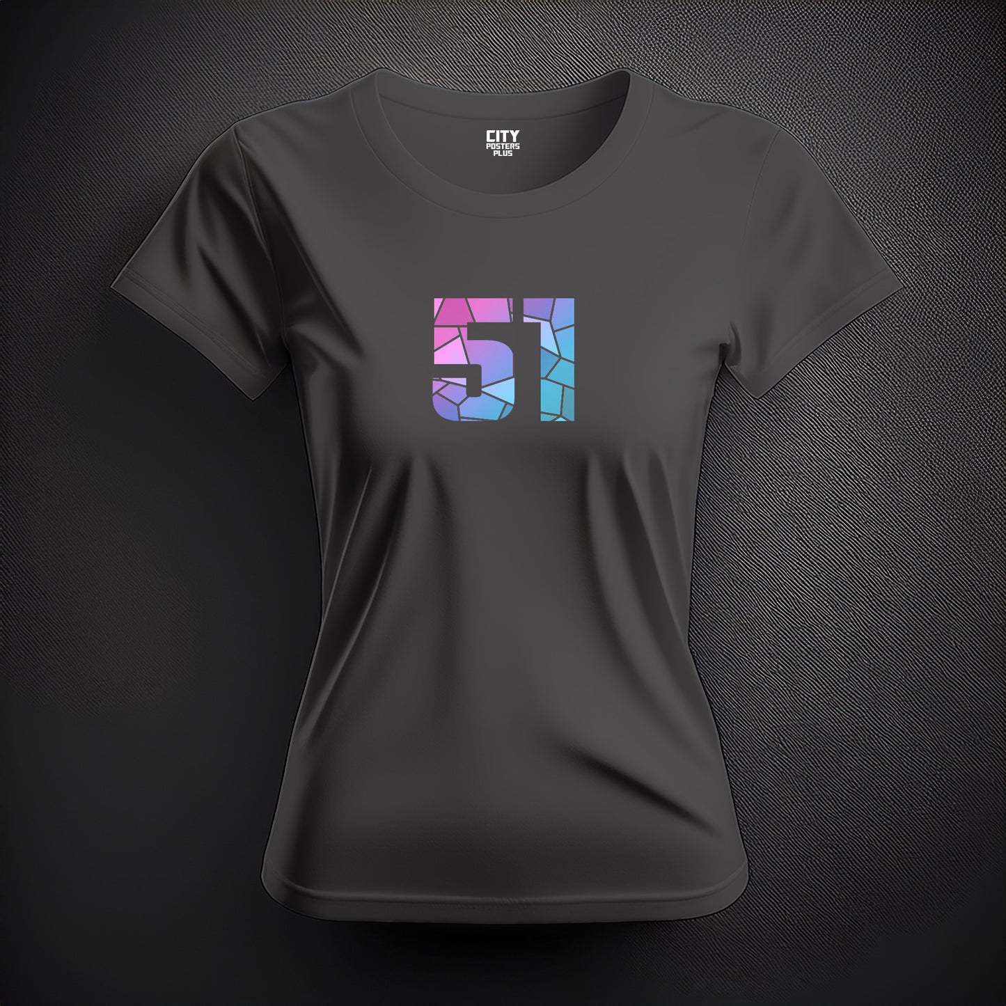 Number 51  Women T-Shirt (Charcoal Grey) | Stylish Numeric Graphic Tee