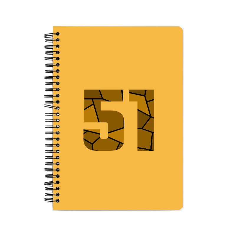 51 Number Notebook (Golden Yellow, A5 Size, 100 Pages, Ruled, 6 Pack)