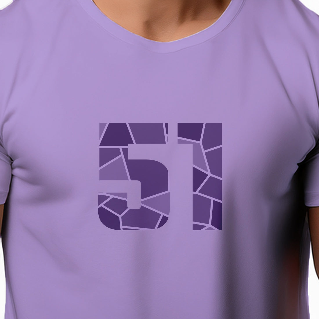 51 Number Men Unisex T-Shirt | Custom Number Graphic Tee (Iris Lavender)