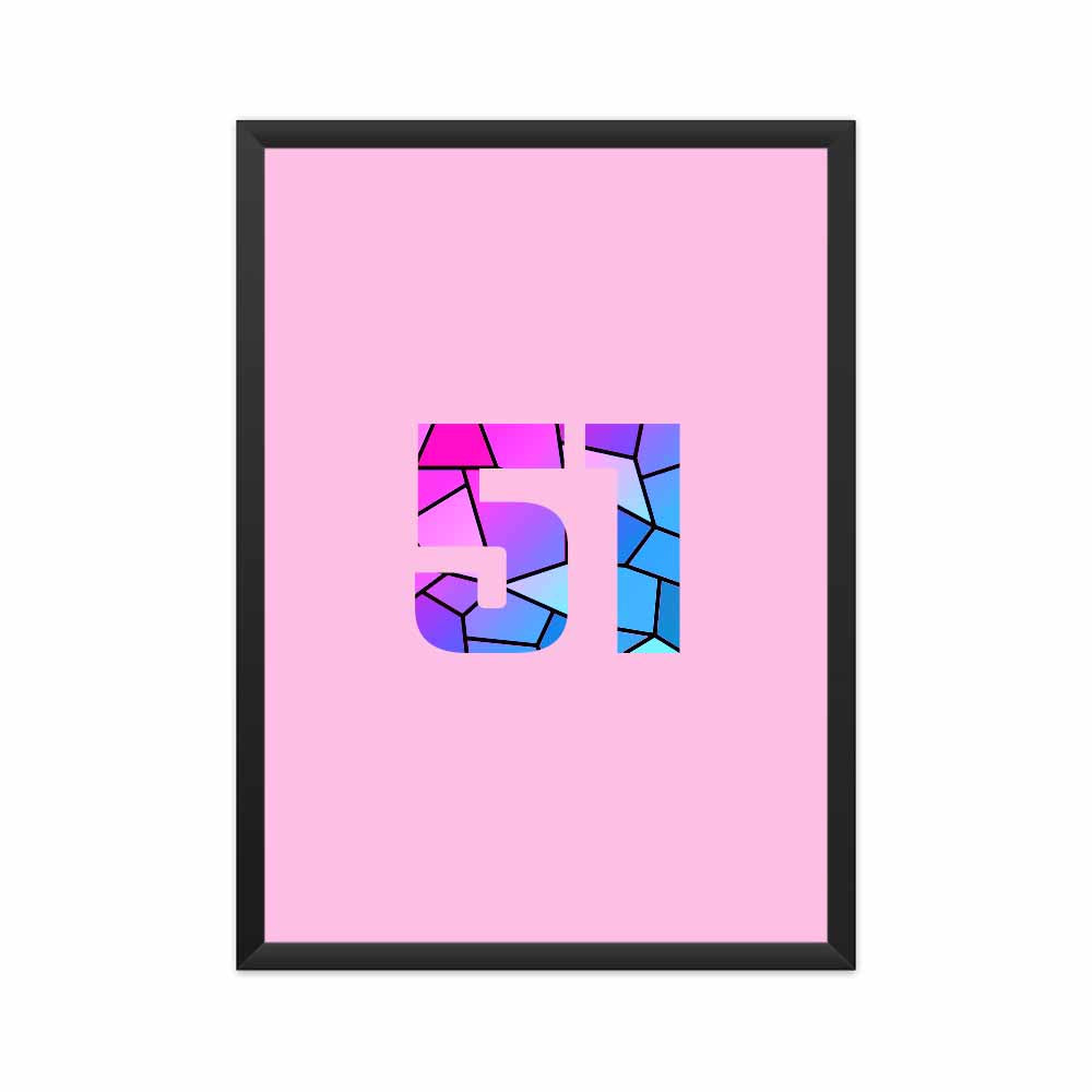 51 Number Framed Poster