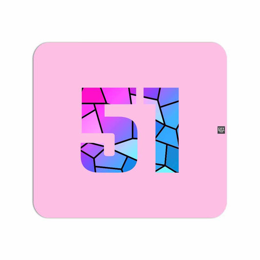 51 Number Mousepad (Light Pink)