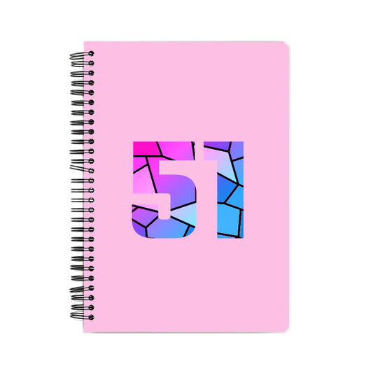 51 Number Notebook (Light Pink, A5 Size, 100 Pages, Ruled, 6 Pack)