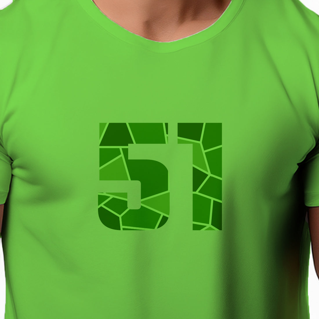 51 Number Men Unisex T-Shirt | Custom Number Graphic Tee (Liril Green)