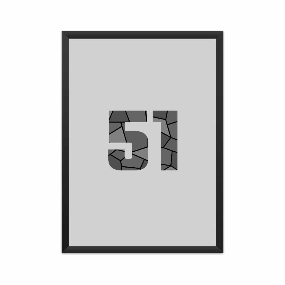 51 Number Framed Poster