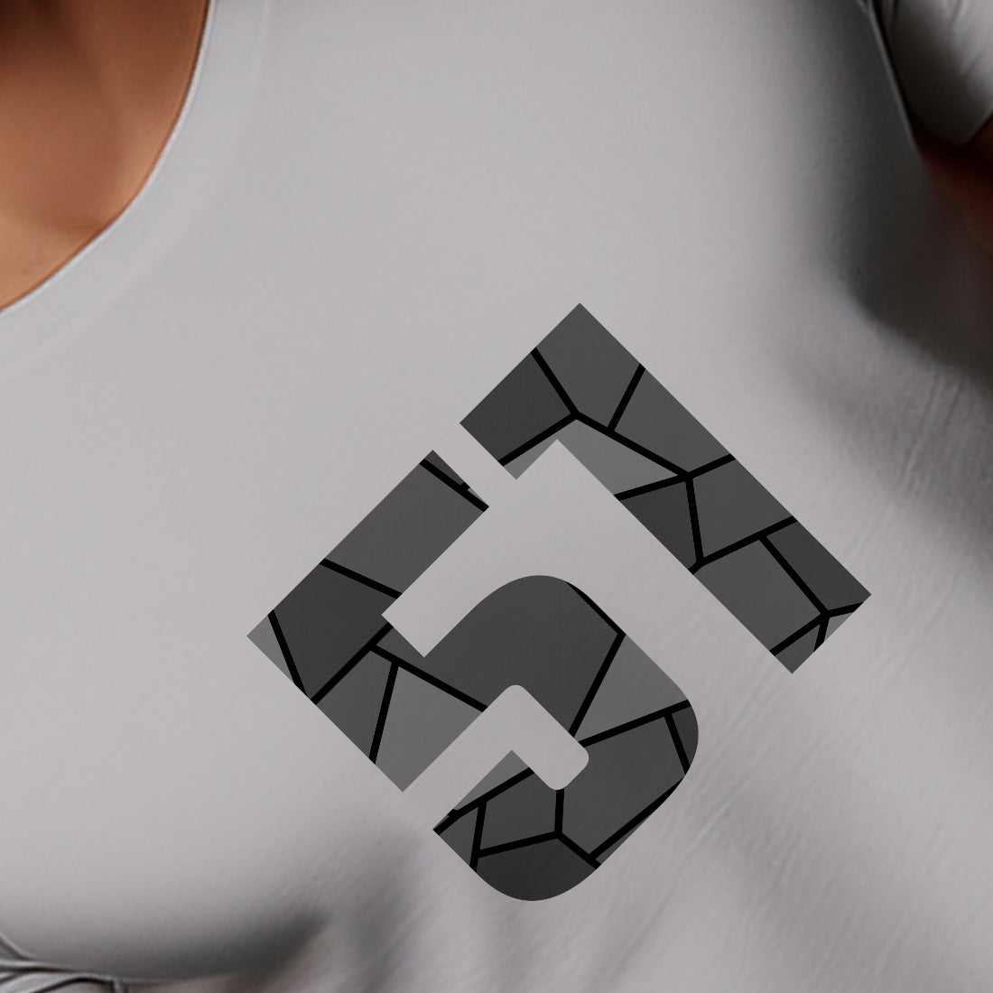 51 Number Men Unisex T-Shirt | Custom Number Graphic Tee (Melange Grey)
