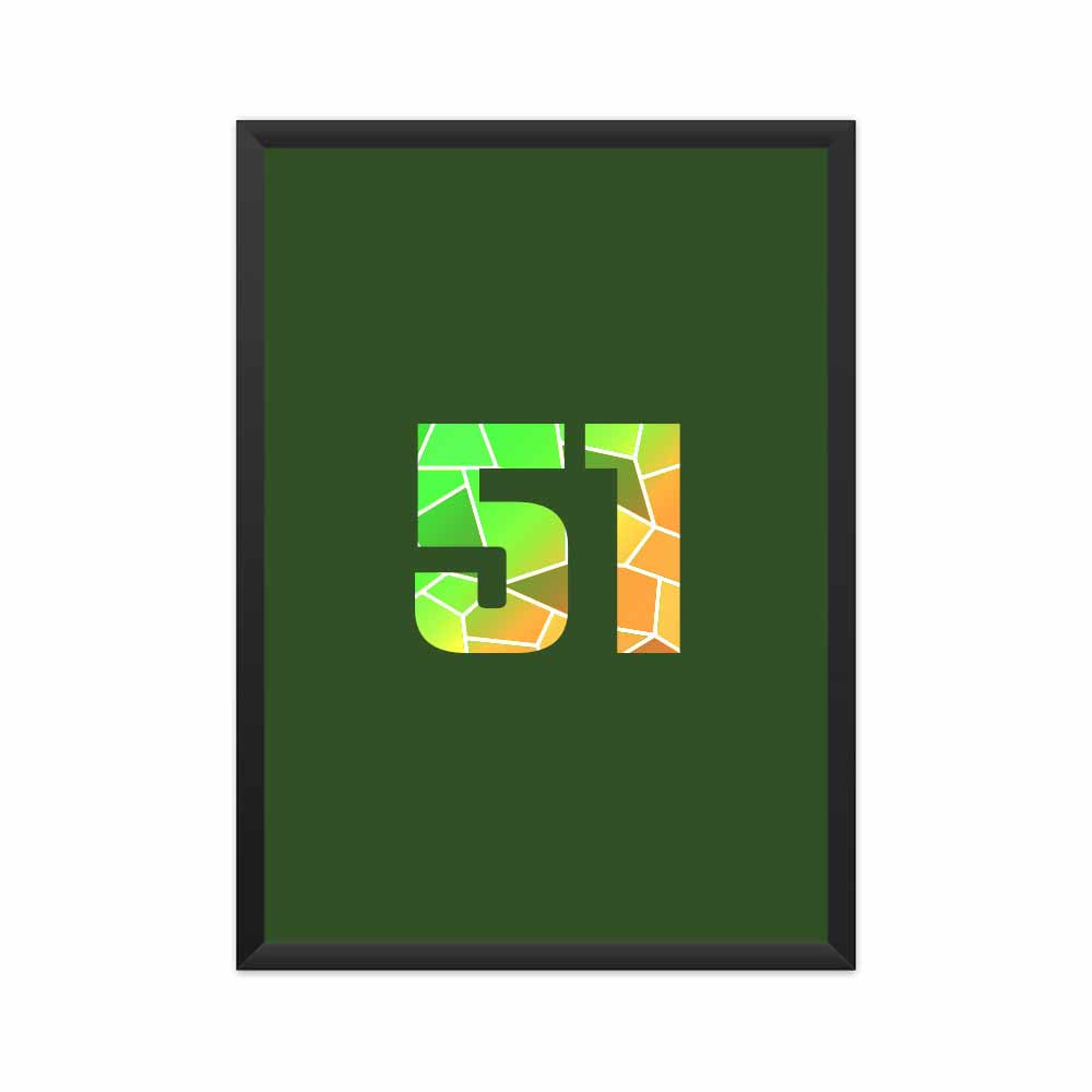 51 Number Framed Poster