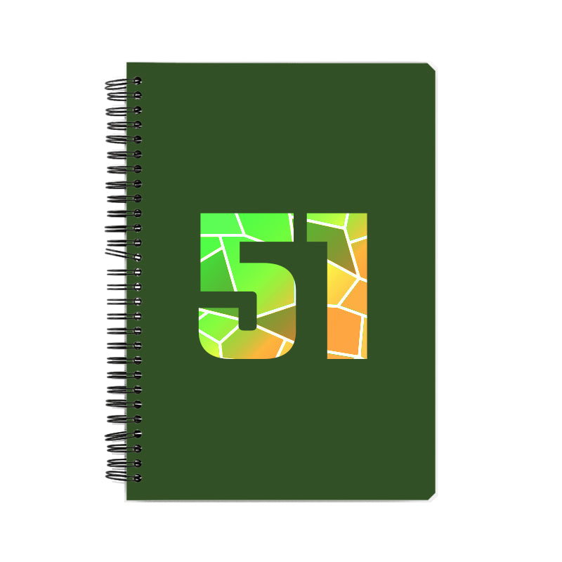 51 Number Notebook (Olive Green, A5 Size, 100 Pages, Ruled, 6 Pack)