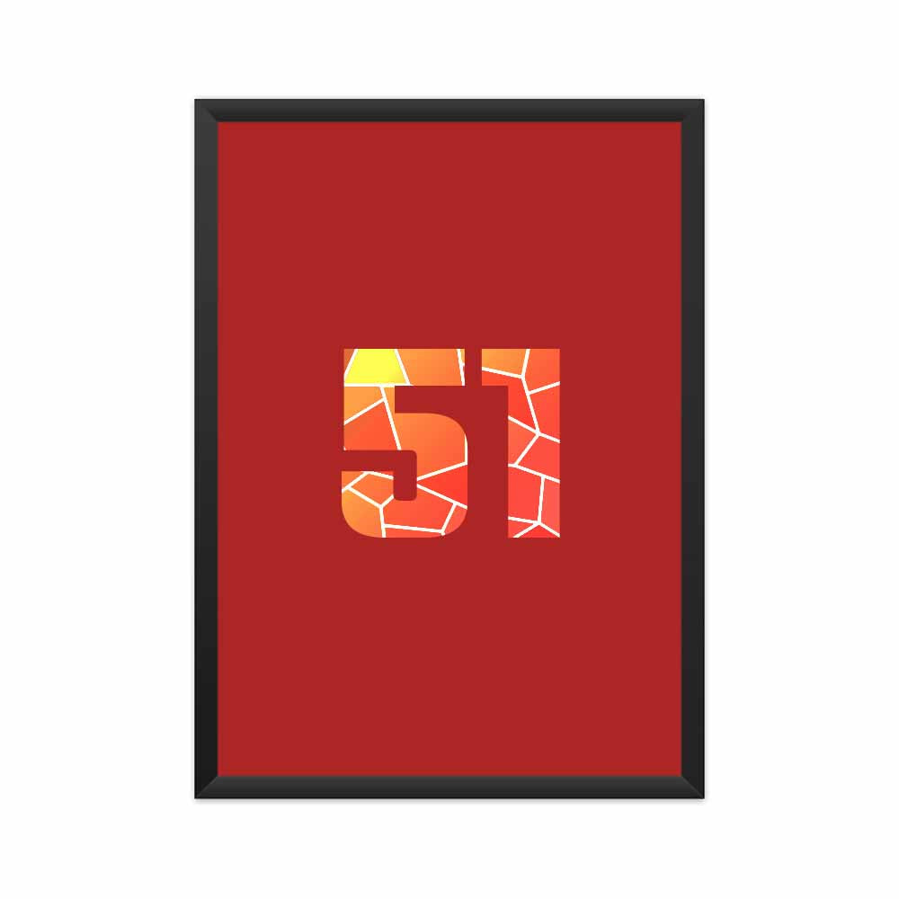 51 Number Framed Poster