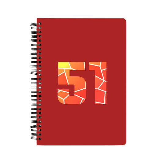 51 Number Notebook (Red, A5 Size, 100 Pages, Ruled, 6 Pack)