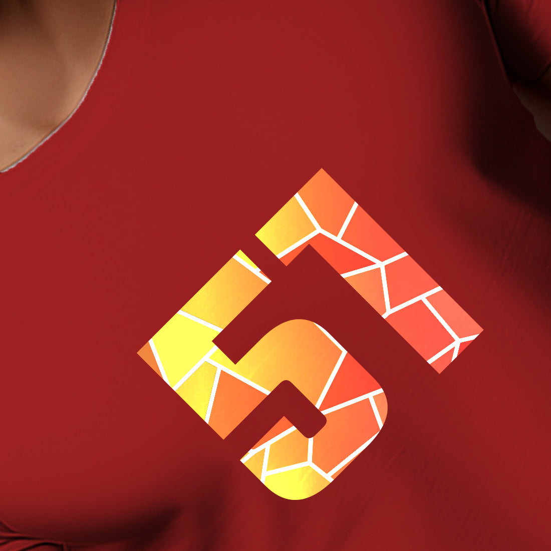 51 Number Men Unisex T-Shirt | Custom Number Graphic Tee (Red)