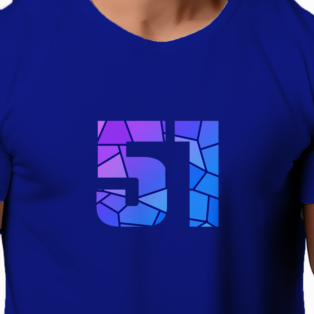 51 Number Men Unisex T-Shirt | Custom Number Graphic Tee (Royal Blue)