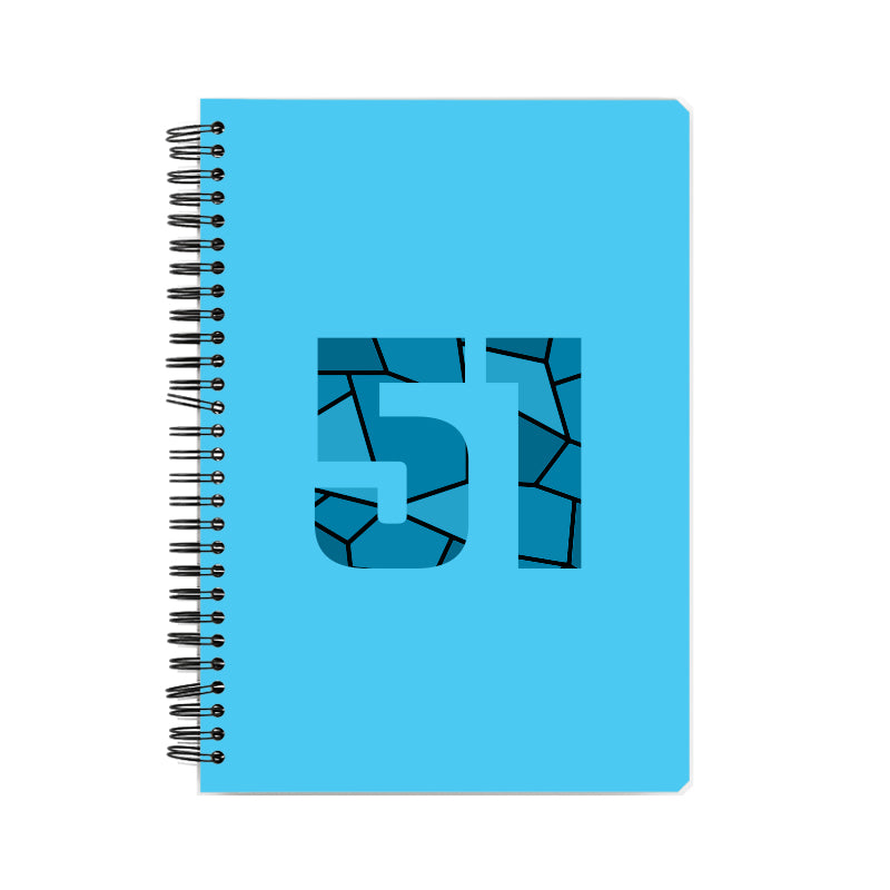 51 Number Notebook (Sky Blue, A5 Size, 100 Pages, Ruled, 6 Pack)