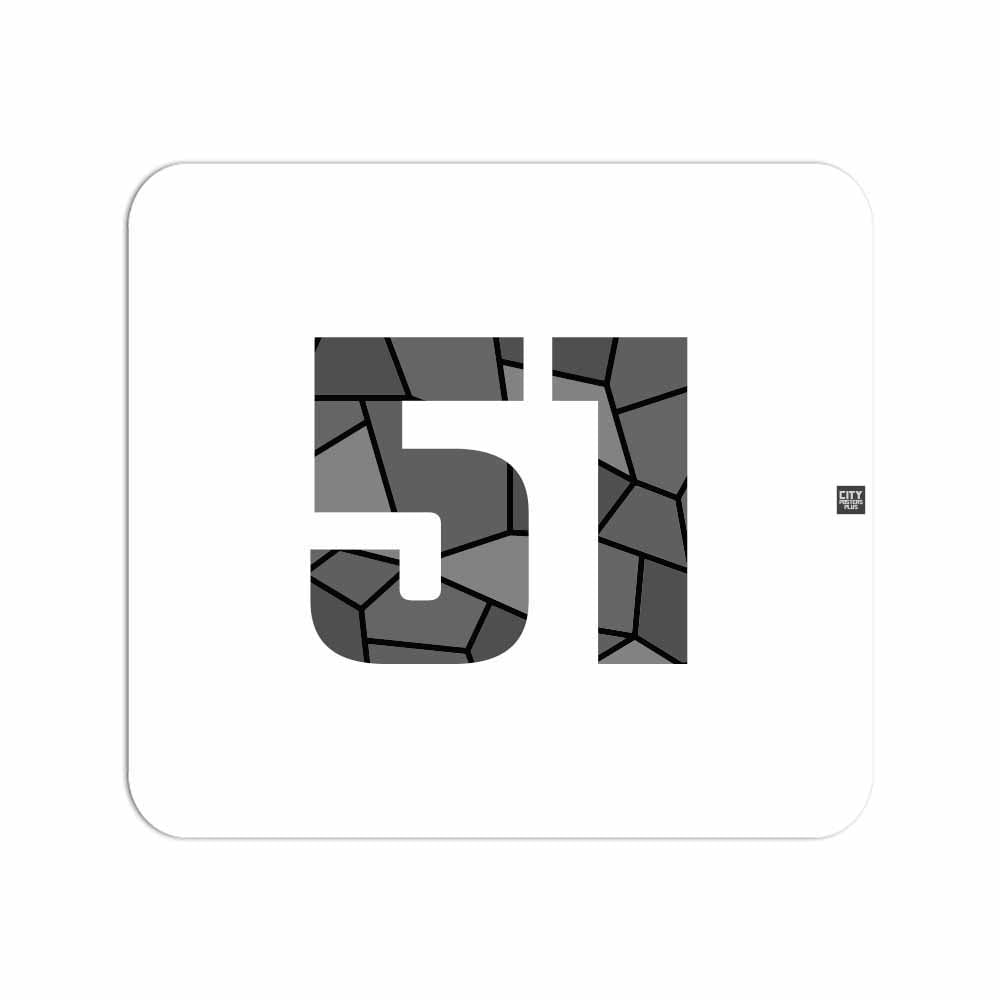 51 Number Mousepad (White)