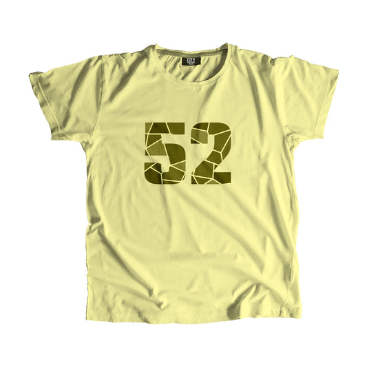 52 Number Men Unisex T-Shirt | Custom Number Graphic Tee (Butter Yellow)