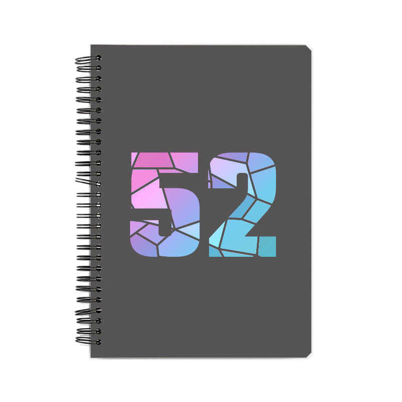 52 Number Notebook (Charcoal Grey, A5 Size, 100 Pages, Ruled, 6 Pack)