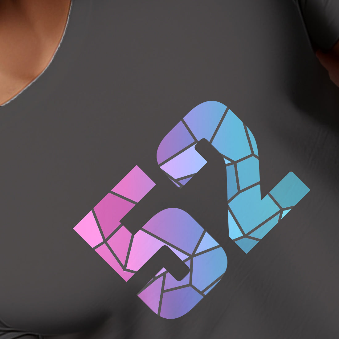52 Number Men Unisex T-Shirt | Custom Number Graphic Tee (Charcoal Grey)