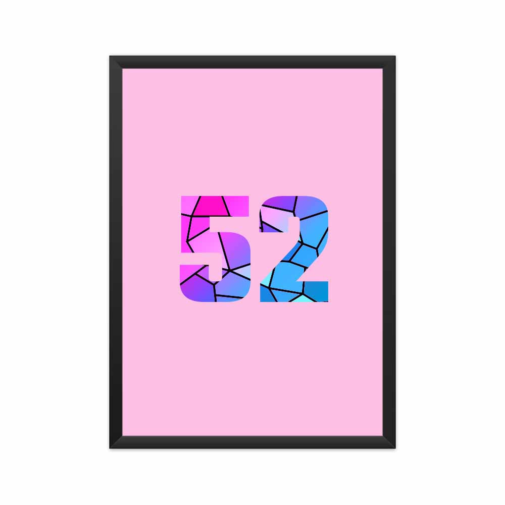 52 Number Framed Poster