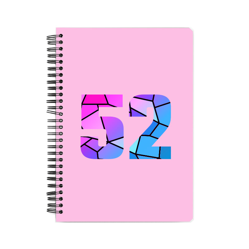 52 Number Notebook (Light Pink, A5 Size, 100 Pages, Ruled, 6 Pack)