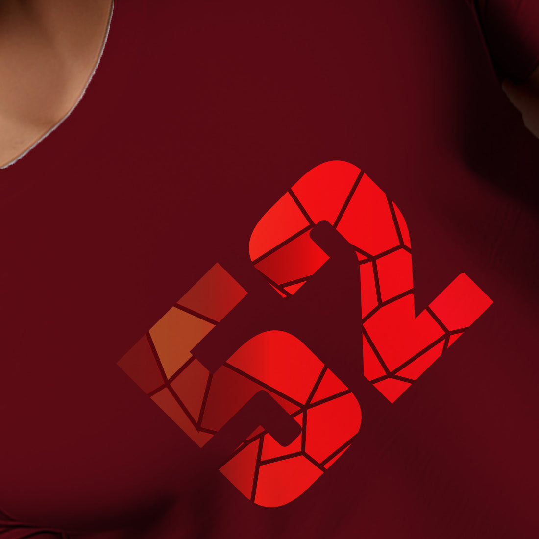 52 Number Men Unisex T-Shirt | Custom Number Graphic Tee (Maroon)