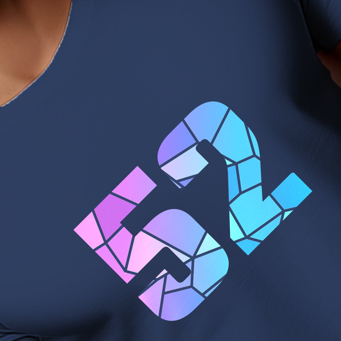 52 Number Men Unisex T-Shirt | Custom Number Graphic Tee (Navy Blue)