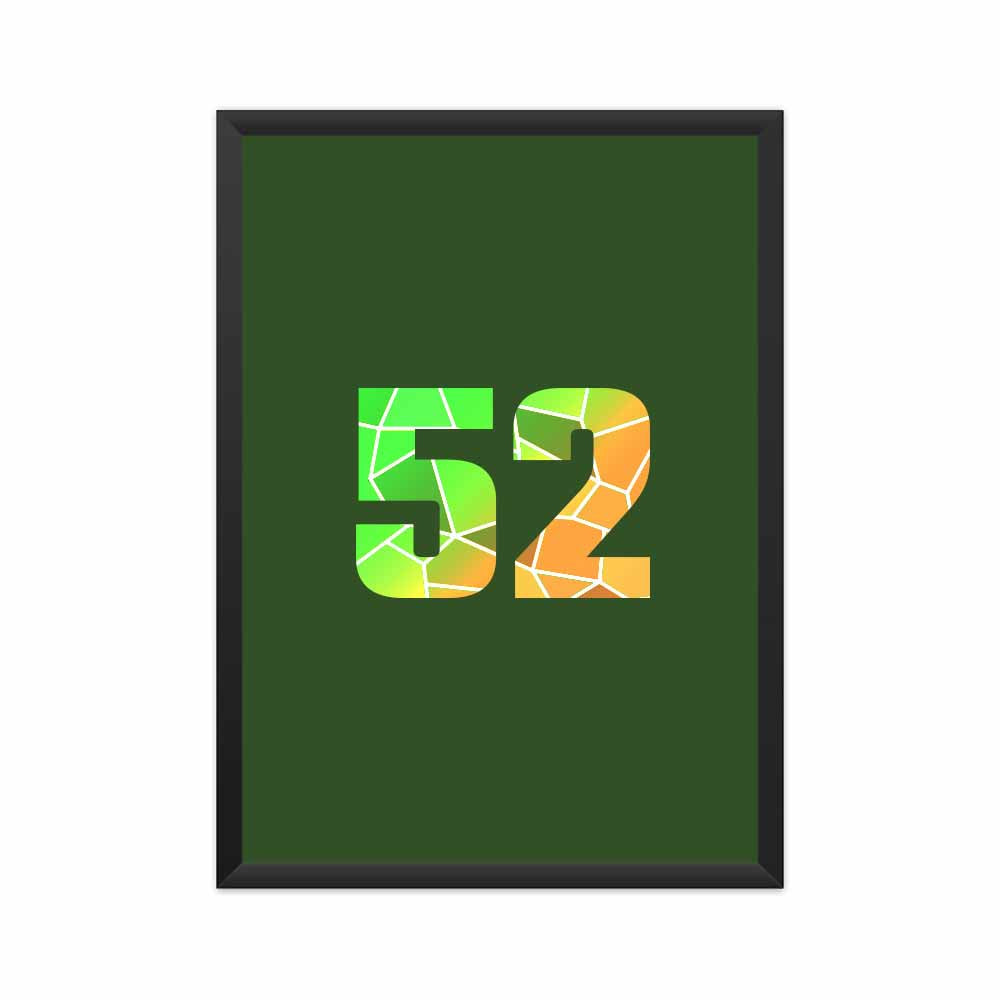 52 Number Framed Poster