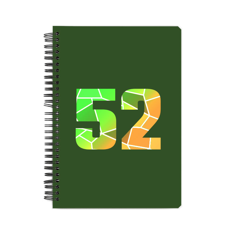 52 Number Notebook (Olive Green, A5 Size, 100 Pages, Ruled, 6 Pack)