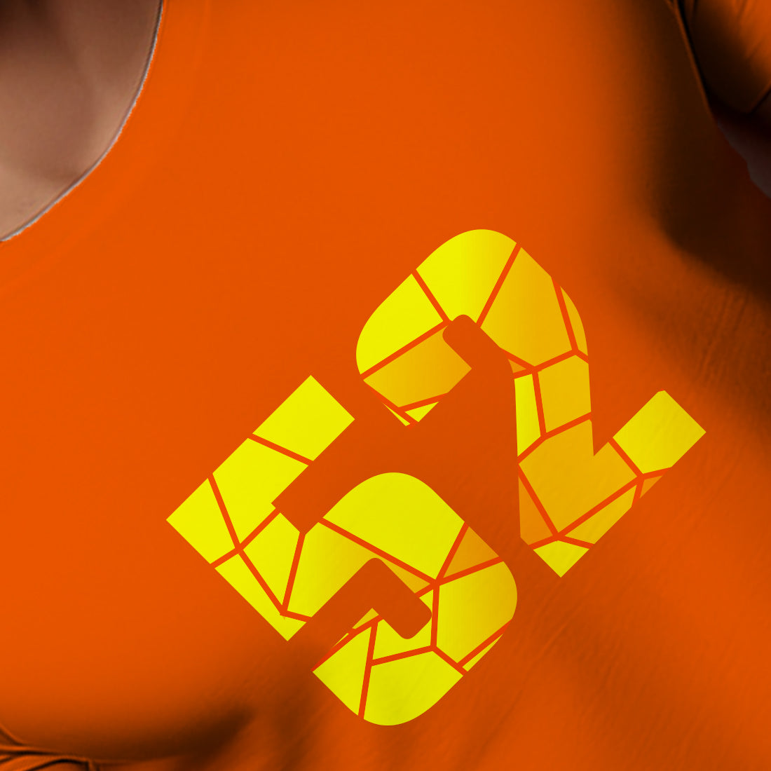 52 Number Men Unisex T-Shirt | Custom Number Graphic Tee (Orange)
