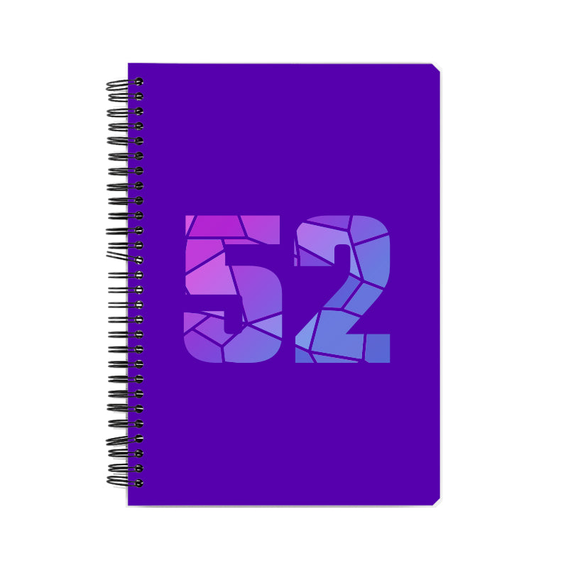 52 Number Notebook (Purple, A5 Size, 100 Pages, Ruled, 6 Pack)