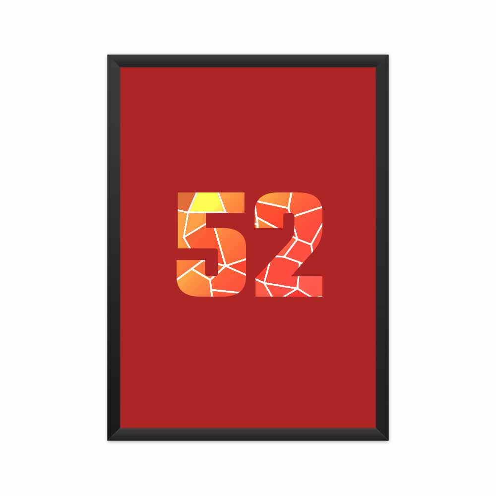 52 Number Framed Poster