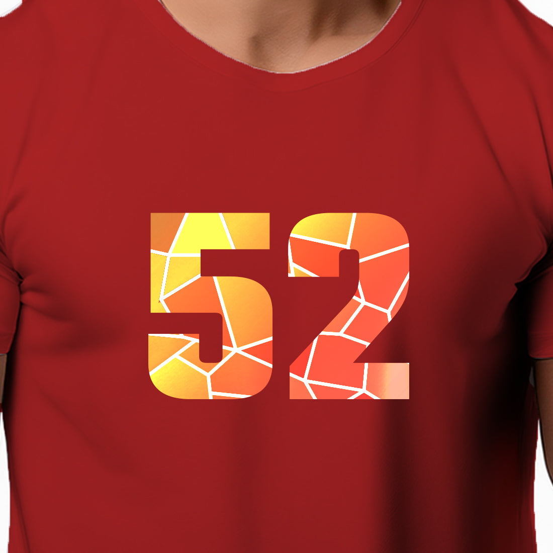 52 Number Men Unisex T-Shirt | Custom Number Graphic Tee (Red)