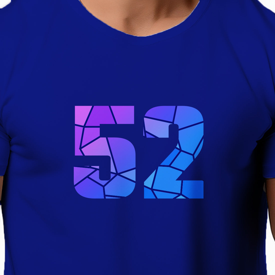 52 Number Men Unisex T-Shirt | Custom Number Graphic Tee (Royal Blue)