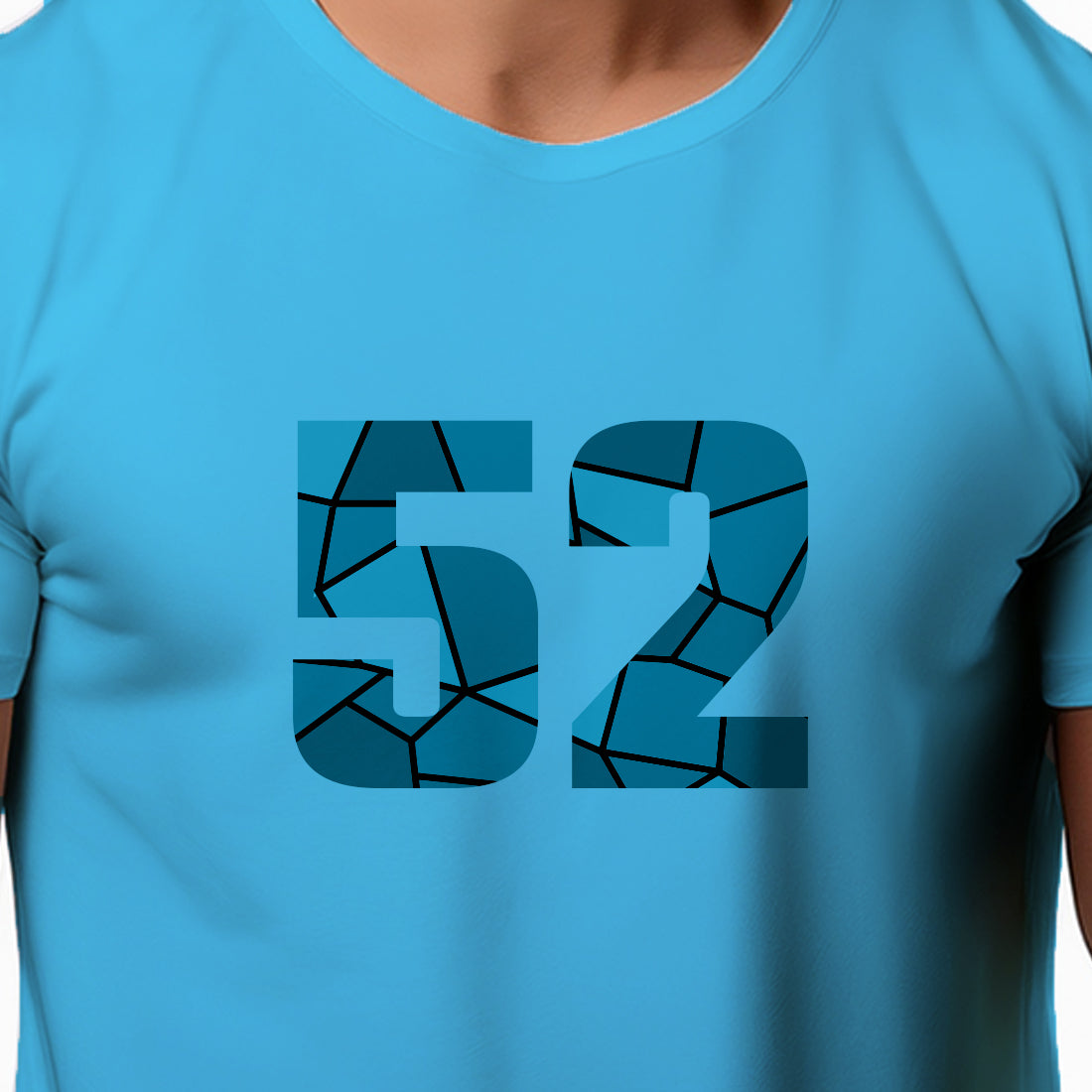 52 Number Men Unisex T-Shirt | Custom Number Graphic Tee (Sky Blue)