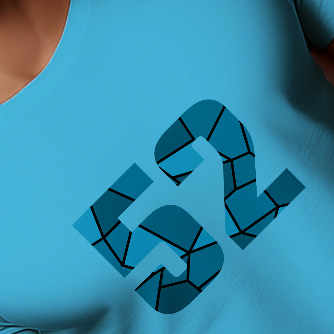 52 Number Men Unisex T-Shirt | Custom Number Graphic Tee (Sky Blue)