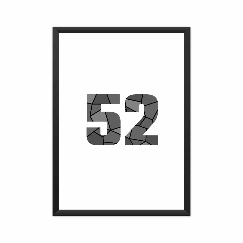 52 Number Framed Poster