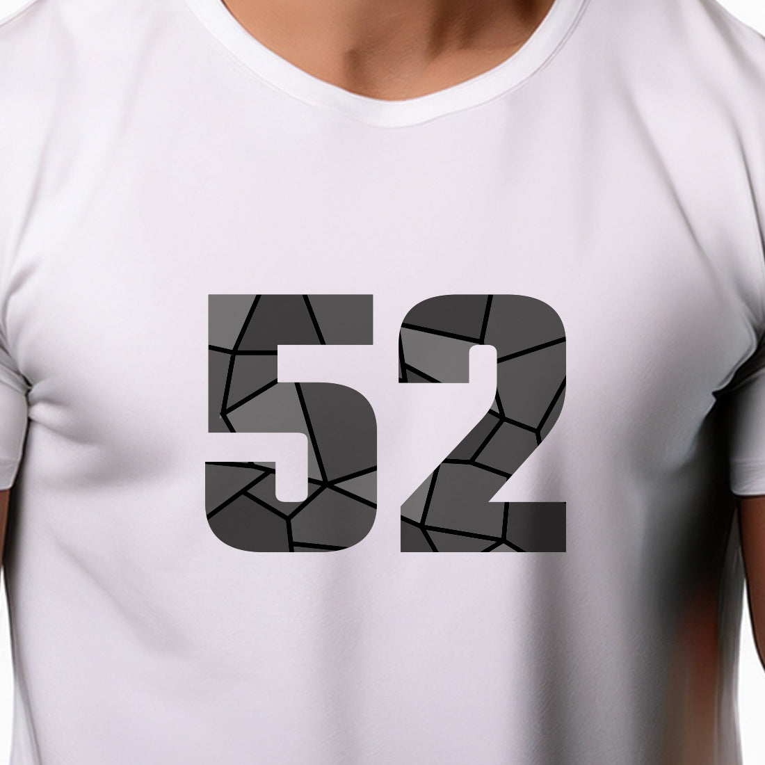52 Number Men Unisex T-Shirt | Custom Number Graphic Tee (White)