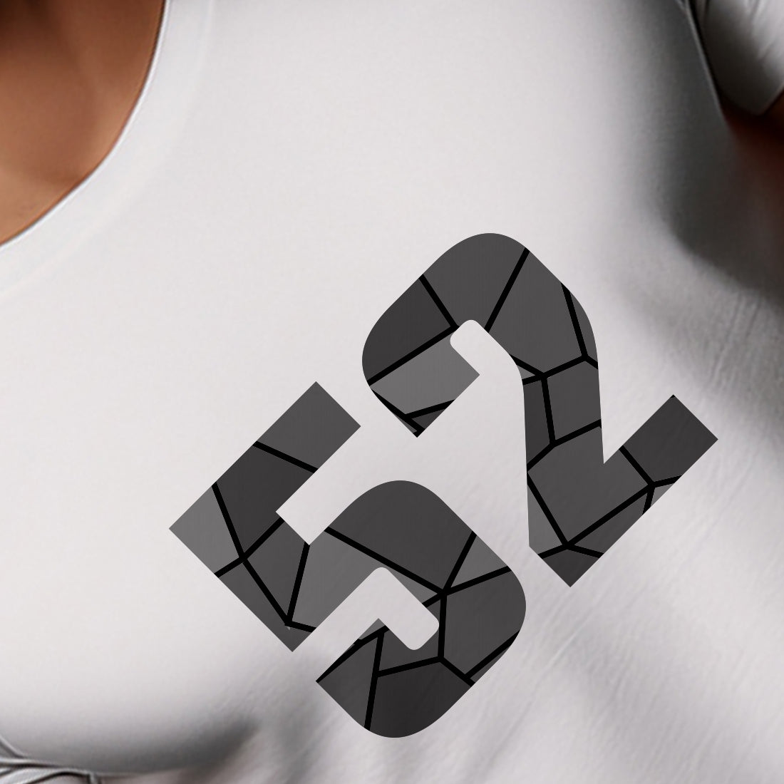 52 Number Men Unisex T-Shirt | Custom Number Graphic Tee (White)