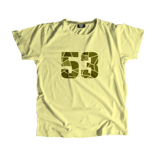 53 Number Men Unisex T-Shirt | Custom Number Graphic Tee (Butter Yellow)