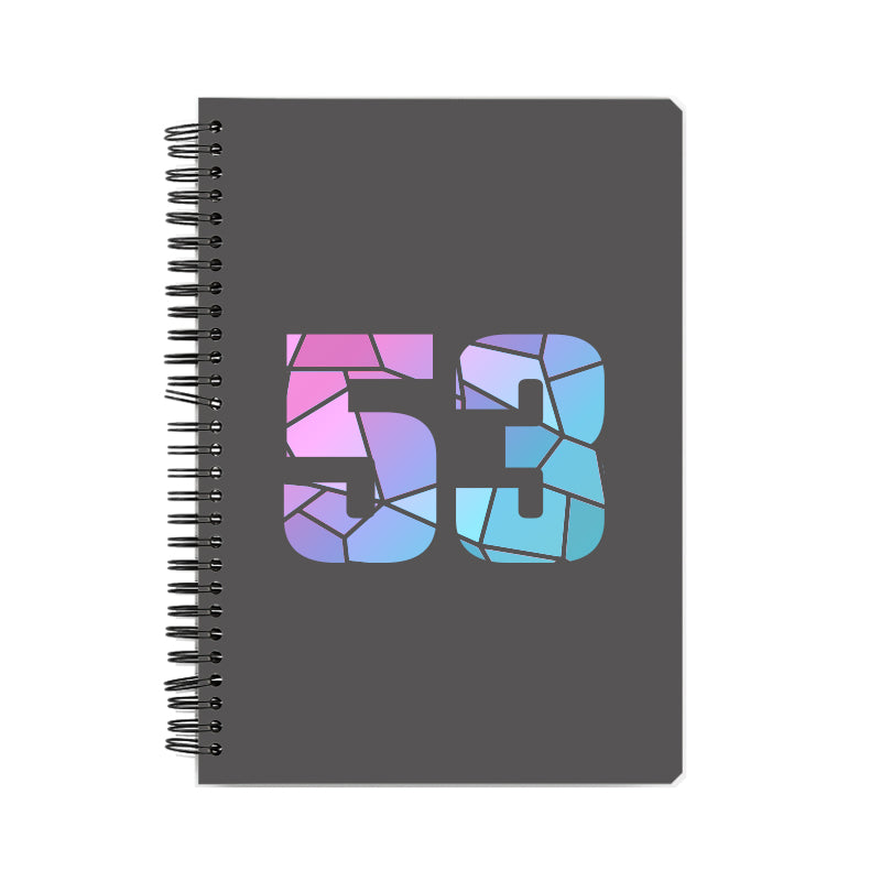 53 Number Notebook (Charcoal Grey, A5 Size, 100 Pages, Ruled, 6 Pack)