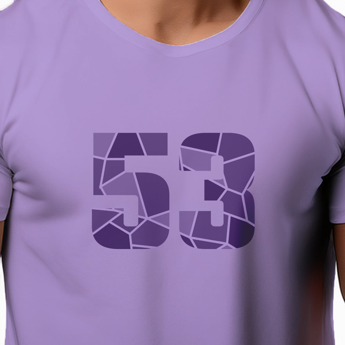 53 Number Men Unisex T-Shirt | Custom Number Graphic Tee (Iris Lavender)