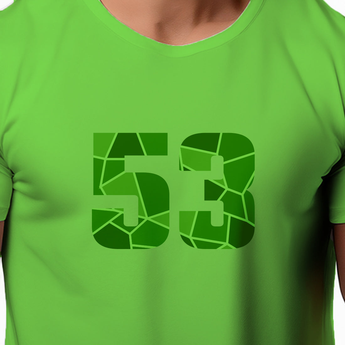 53 Number Men Unisex T-Shirt | Custom Number Graphic Tee (Liril Green)