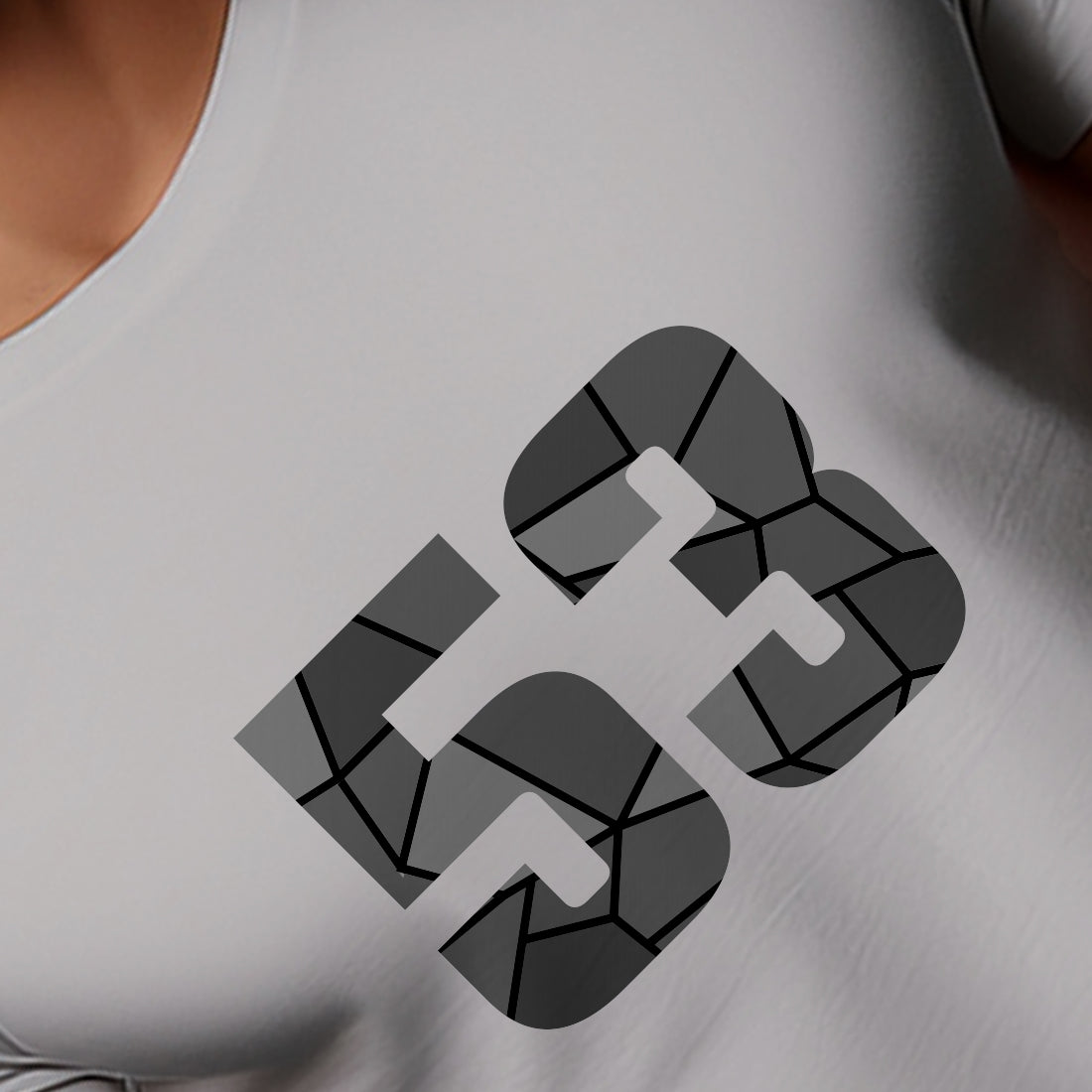 53 Number Men Unisex T-Shirt | Custom Number Graphic Tee (Melange Grey)