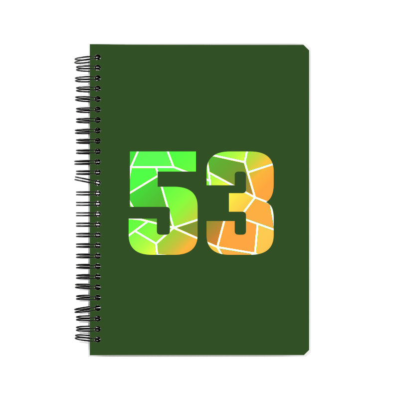 53 Number Notebook (Olive Green, A5 Size, 100 Pages, Ruled, 6 Pack)