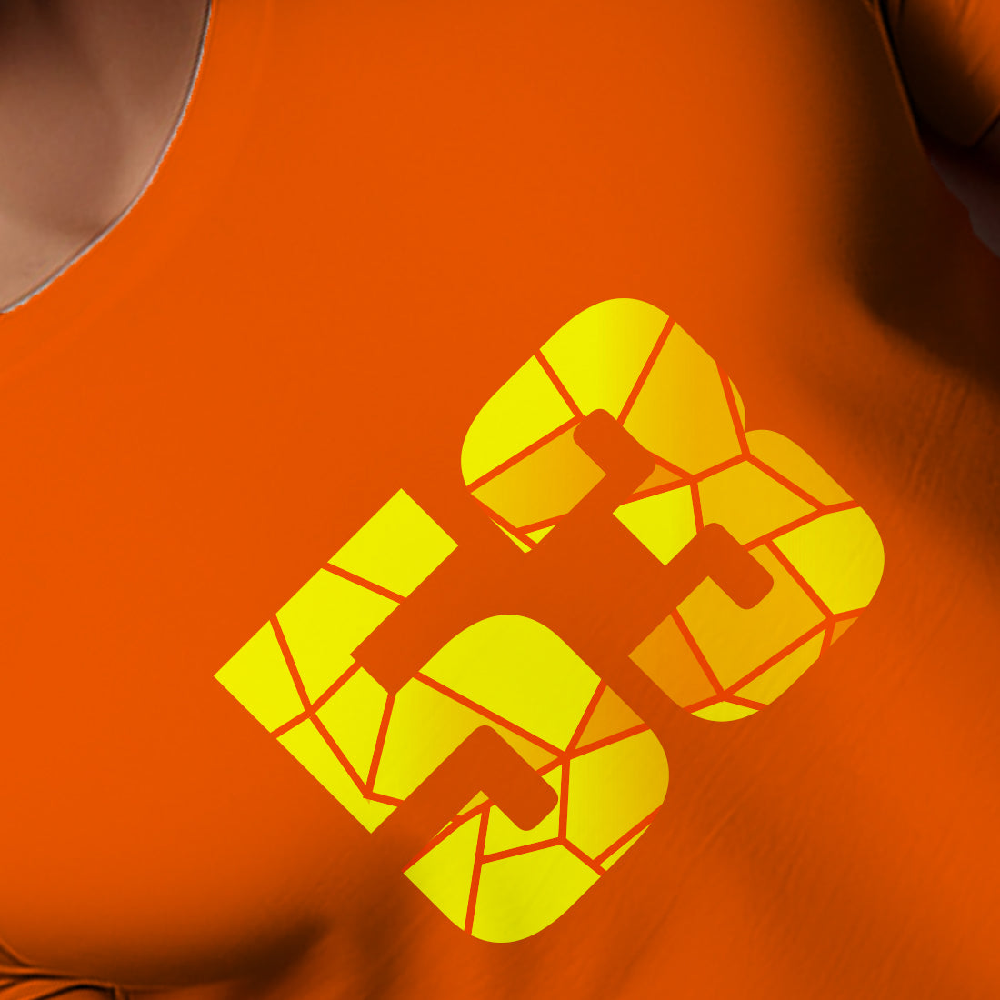 53 Number Men Unisex T-Shirt | Custom Number Graphic Tee (Orange)